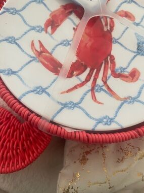 Crab Print plate Set - Red & Blue